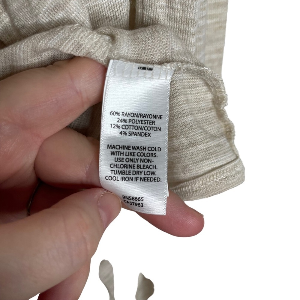 Athleta Draped Waterfall Oatmeal Lightweight Open Front Cardigan Sweater - Picture 4 of 6